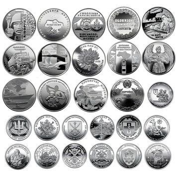 Полный набор 27 монет НБУ ЗСУ 10 грн в капсулах 2014-2025 103001670 фото